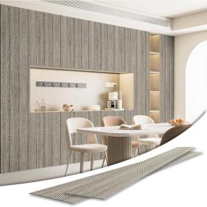 imageArt3d 4Pack GlueOn Herringbone Wainscoting Panel for Interior Wall Decor  104 x 12 Inch Polystyrene Ultralight Slim Slat Wall Panels for Living Room Bedroom MahoganyAshtree