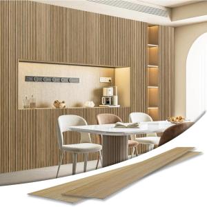 imageArt3d 4Pack GlueOn Herringbone Wainscoting Panel for Interior Wall Decor  104 x 12 Inch Polystyrene Ultralight Slim Slat Wall Panels for Living Room Bedroom MahoganyTeak