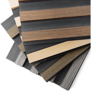imageArt3d 8Pack WPC Wood Slat Wall Panel for Interior Dcor 3D Wood Fluted Acoustic Wall Paneling for Living Room Bedroom Home ampamp Office Accent Decor  96 x 6 Inch WalnutSample