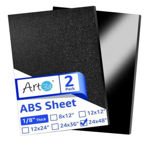 imageArt3d ABS Plastic Sheets 116 Inch Thick 8quotx12quot 2 Pack  Thermoform TwoSided Rigid ABS Sheet Textured Plastic Front ampamp Smooth Back24 x 48  3mm Thick