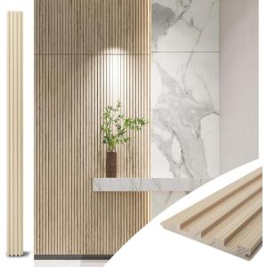 imageArt3d Fluted Wood Panel for Wall and Ceiling Beaded Accent molding for Home Decoration Pack of 4pcs  1pc EndTrim Size 108 x 57in Beaded WalnutAshtree
