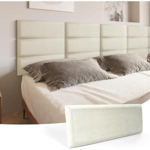 imageArt3d Peel and Stick Headboard for King Full and Queen in Velvet Smoky Gray Pack of 12 Panels Sized 984quot x 2362quot Soundproof Wall Panels 3D Upholstered Wall PanelVelvet Pearl