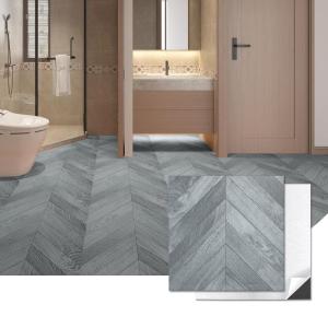 imageArt3d Peel and Stick Vinyl Floor Tiles 30Pack 12 x 12 inch Self Adhesive Waterproof Flooring Wood Planks for Kitchen Dining Room Bedrooms Cover 30 Sq Ft Light Brown AshHerringbone  Grey