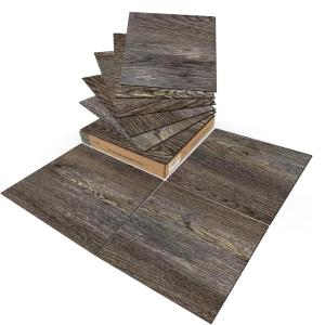 imageArt3d Peel and Stick Vinyl Floor Tiles 30Pack 12 x 12 inch Self Adhesive Waterproof Flooring Wood Planks for Kitchen Dining Room Bedrooms Cover 30 Sq Ft Light Brown AshDark Brown