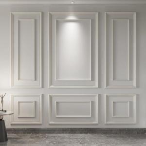 imageArt3d Premade Bilinear Frame Accent Molding Set PreCut Decorative Wainscoting Panel for Home Dcor ReadytoAssemble GlueOn Wall Trim for Living Room Bedroom Corridor 3 Whole Bilinear FrameWhite  Style 1