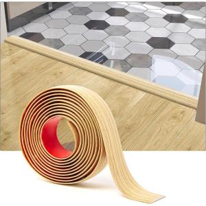 imageArt3d Self Adhesive Vinyl Floor Transition Strip Laminate Floor Strip Floor Flat Divider Strip for Joining Floor Gaps Carpet Threshold Transition Floor Tiles 10 FT 157in WhiteWashedAspen Yellow