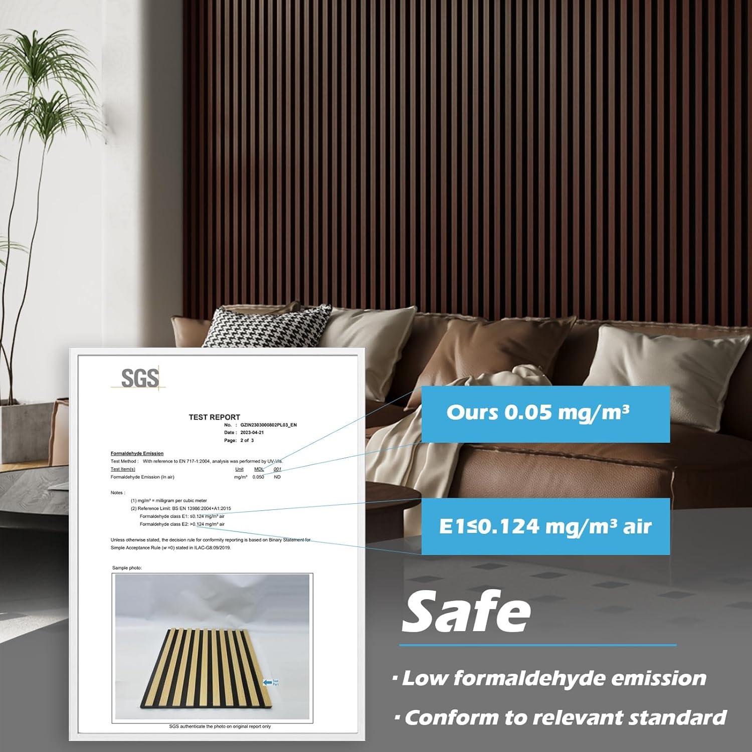 imageArt3d 4Pack 945 x 79 inch Acoustic Wood Slat Wall Panels for Interior Decor 3D Fluted Sound Absorbing Wood Paneling for Accent Wall Ceiling Kitchen Living Room Bedroom Office Warm TeakDark Walnut
