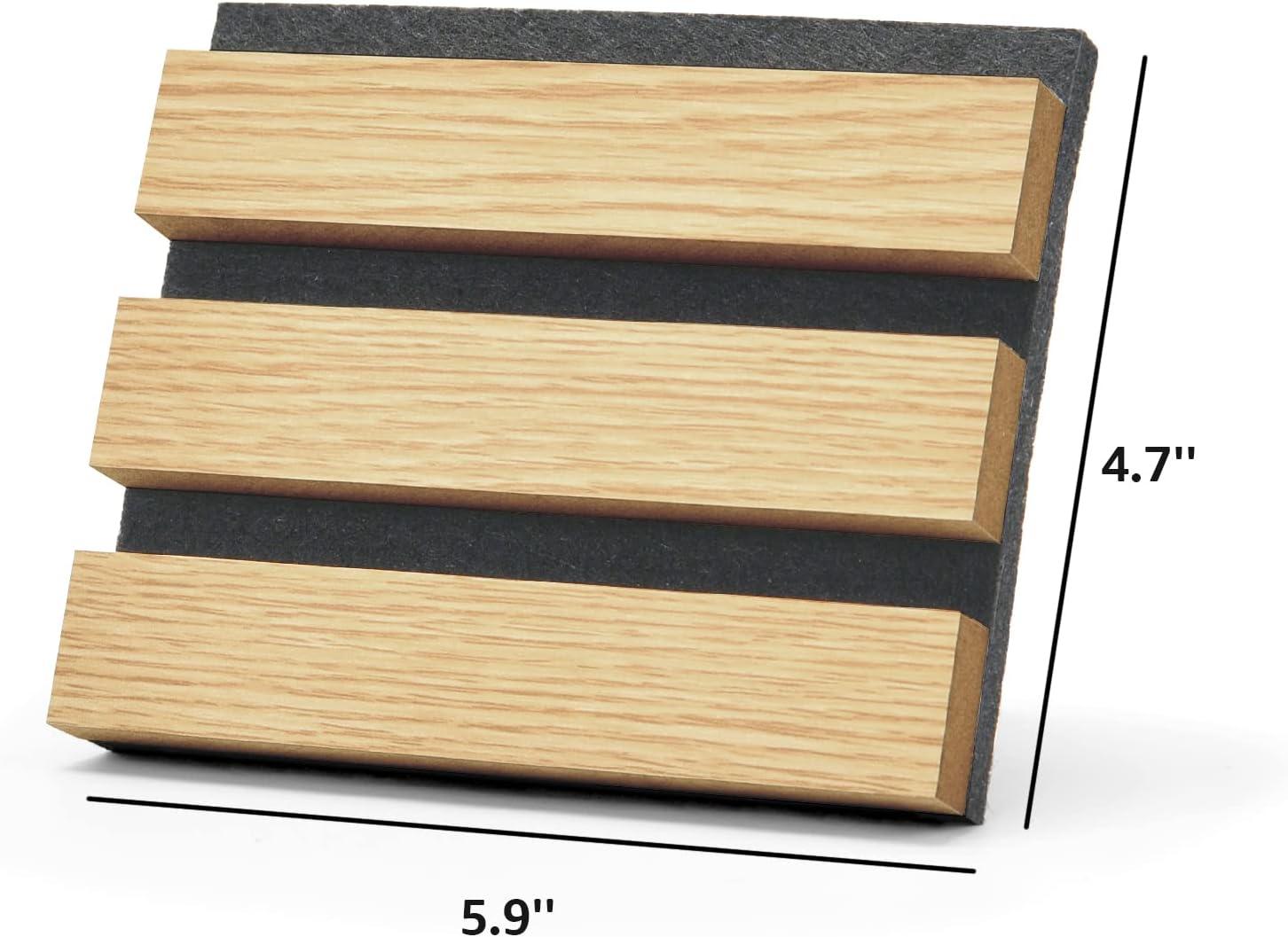 imageArt3d 4Pack 945 x 79 inch Acoustic Wood Slat Wall Panels for Interior Decor 3D Fluted Sound Absorbing Wood Paneling for Accent Wall Ceiling Kitchen Living Room Bedroom Office Warm TeakSamples Pack