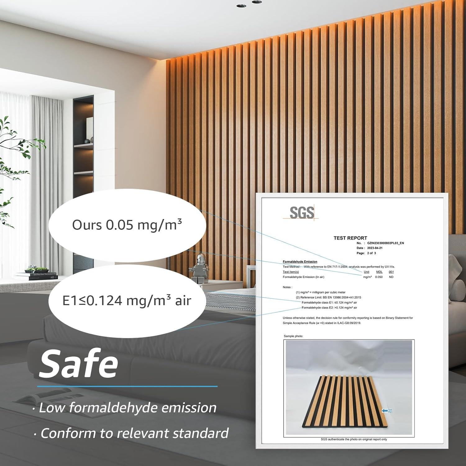 imageArt3d 4Pack 945 x 79 inch Acoustic Wood Slat Wall Panels for Interior Decor 3D Fluted Sound Absorbing Wood Paneling for Accent Wall Ceiling Kitchen Living Room Bedroom Office Warm TeakTeak