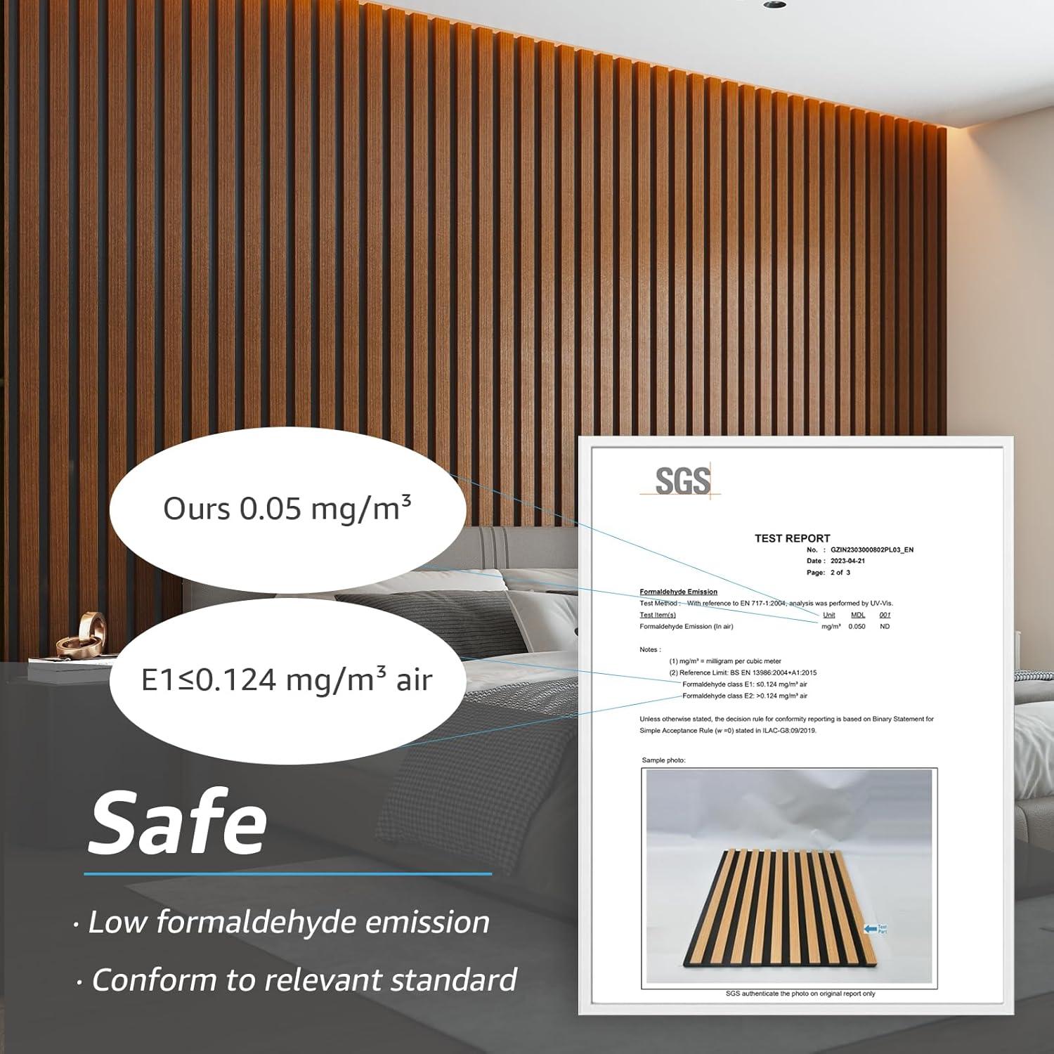 imageArt3d 4Pack 945 x 79 inch Acoustic Wood Slat Wall Panels for Interior Decor 3D Fluted Sound Absorbing Wood Paneling for Accent Wall Ceiling Kitchen Living Room Bedroom Office Warm TeakDark Walnut