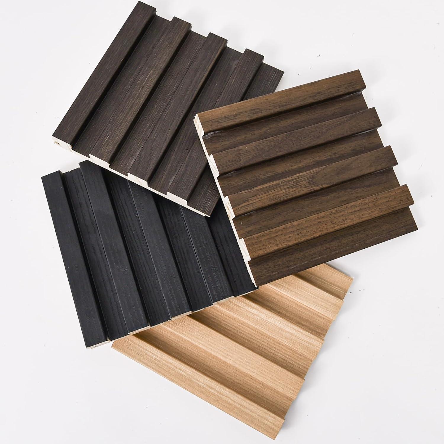 imageArt3d Slat Wood Wall Paneling for Interior and Ceiling Decoration  Pack of 4pcs  1pc EndTrim Size 108 x 57in OakSample