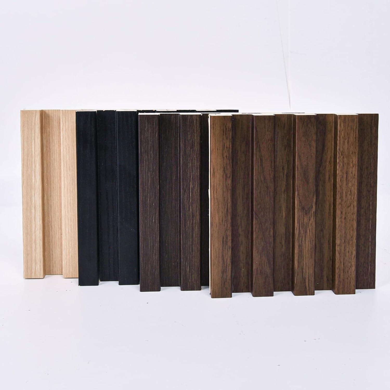 imageArt3d Slat Wood Wall Paneling for Interior and Ceiling Decoration  Pack of 4pcs  1pc EndTrim Size 108 x 57in OakSample