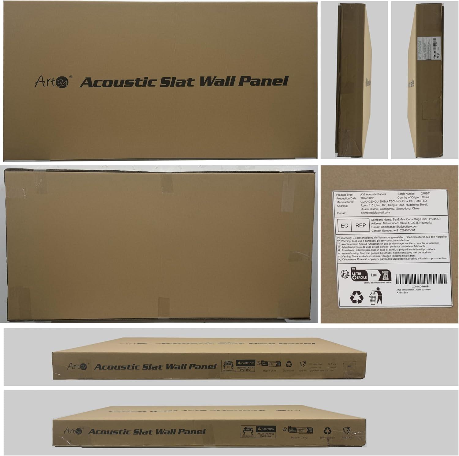 imageArt3d Wood Slat Acoustic Panels Set of 4  3D Fluted SoundAbsorbing Panels for Walls ampamp Ceilings Walnut BrownWalnut Brown