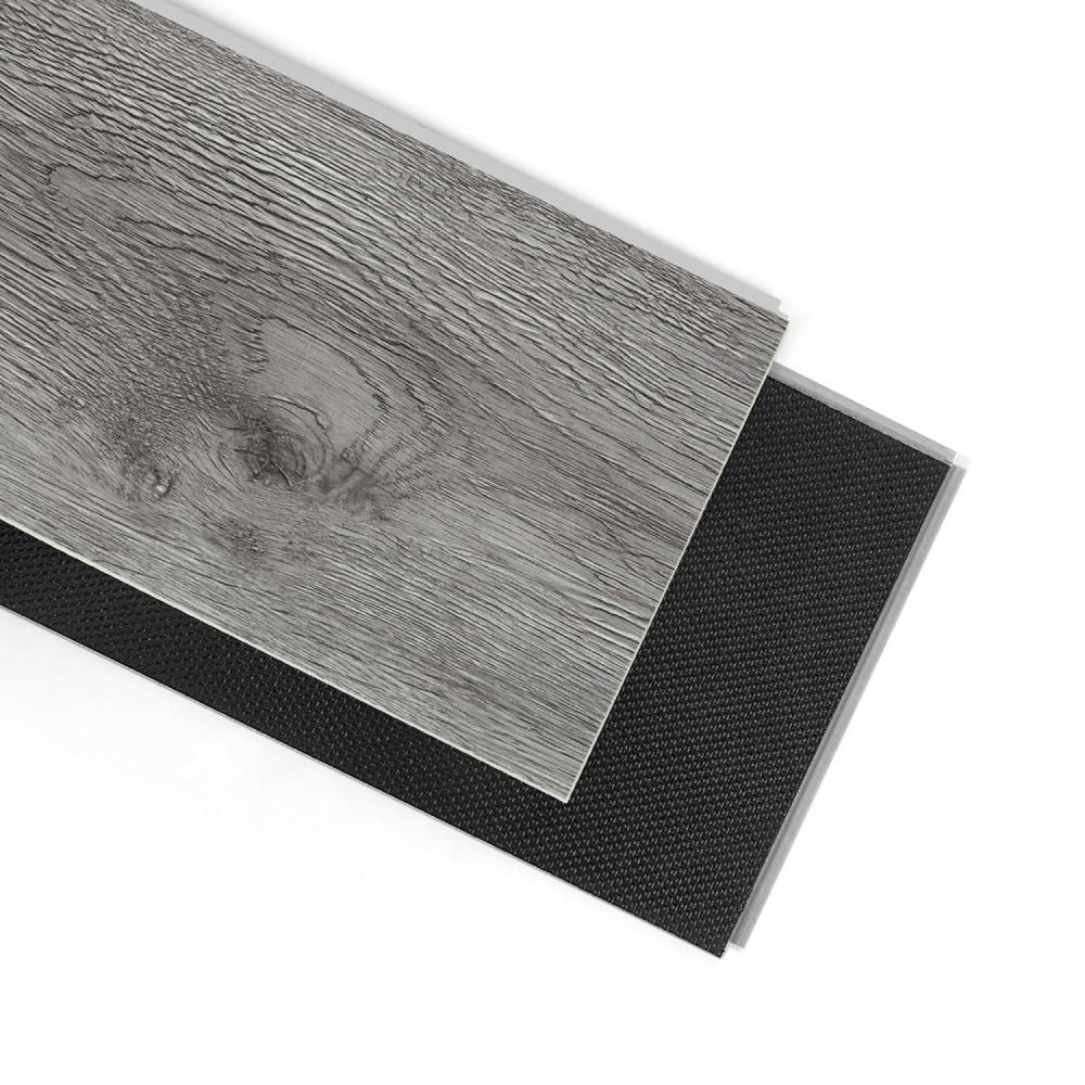 imageArt3d 48quot x 72quot SPC ClickLock Floating Floor Tiles 24 Sq Ft 10Pack Luxury Wood Look Flooring for Indoor Use Waterproof ampamp FireResistant Warm BrownGrey