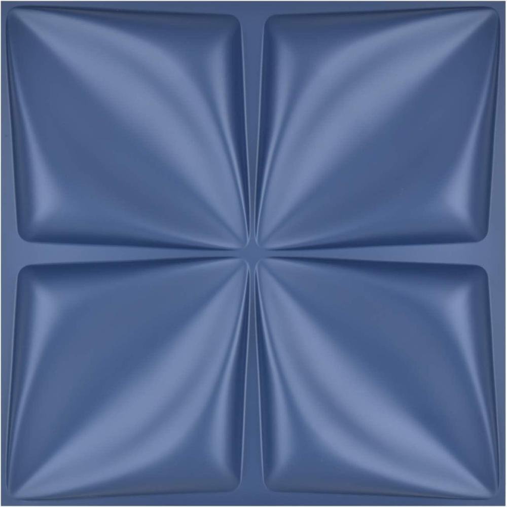 imageArt3d Navy Blue 3D Wall Panel PVC Flower Design Cover 3 Sq Meter for Interior Wall Decor in Living Room Bedroom Lobby Office Shopping MallNavy Blue