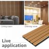 imageArt3d 4Pack 945 x 79 inch Acoustic Wood Slat Wall Panels for Interior Decor 3D Fluted Sound Absorbing Wood Paneling for Accent Wall Ceiling Kitchen Living Room Bedroom Office Warm TeakWarm Teak