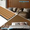 imageArt3d 4Pack 945 x 79 inch Acoustic Wood Slat Wall Panels for Interior Decor 3D Fluted Sound Absorbing Wood Paneling for Accent Wall Ceiling Kitchen Living Room Bedroom Office Warm TeakTeak