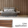 imageArt3d 4Pack 945 x 79 inch Acoustic Wood Slat Wall Panels for Interior Decor 3D Fluted Sound Absorbing Wood Paneling for Accent Wall Ceiling Kitchen Living Room Bedroom Office Warm TeakWalnut