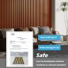 imageArt3d 4Pack 945 x 79 inch Acoustic Wood Slat Wall Panels for Interior Decor 3D Fluted Sound Absorbing Wood Paneling for Accent Wall Ceiling Kitchen Living Room Bedroom Office Warm TeakTeak