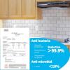 imageArt3d Backsplash Tile for Kitchen Peel and Stick 10Sheet Stick on Subway Tiles for Kitchem Bathroom Back Splashes 12quotx12quot Warm White with Gray Grout
