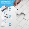 imageArt3d Backsplash Tile for Kitchen Peel and Stick 10Sheet Stick on Subway Tiles for Kitchem Bathroom Back Splashes 12quotx12quot Warm White with Gray Grout