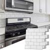 imageArt3d Backsplash Tile for Kitchen Peel and Stick 10Sheet Stick on Subway Tiles for Kitchem Bathroom Back Splashes 12quotx12quot Warm White with Gray Grout