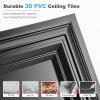 imageArt3d Drop Ceiling Tiles 48x24 Decorative PVC Ceiling Panels Waterproof Rustproof and Durable 12Pack Glue Down Rectangular BlackRectangular Black