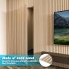 imageArt3d Slat Wood Wall Paneling for Interior and Ceiling Decoration  Pack of 4pcs  1pc EndTrim Size 108 x 57in OakAshtree