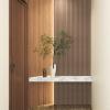 imageArt3d Slat Wood Wall Paneling for Interior and Ceiling Decoration  Pack of 4pcs  1pc EndTrim Size 108 x 57in OakBeaded Ashtree