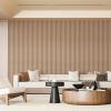 imageArt3d Slat Wood Wall Paneling for Interior and Ceiling Decoration  Pack of 4pcs  1pc EndTrim Size 108 x 57in OakBeaded Ashtree