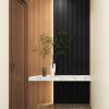 imageArt3d Slat Wood Wall Paneling for Interior and Ceiling Decoration  Pack of 4pcs  1pc EndTrim Size 108 x 57in OakBeaded Black