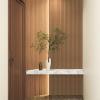 imageArt3d Slat Wood Wall Paneling for Interior and Ceiling Decoration  Pack of 4pcs  1pc EndTrim Size 108 x 57in OakBeaded Oak