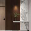 imageArt3d Slat Wood Wall Paneling for Interior and Ceiling Decoration  Pack of 4pcs  1pc EndTrim Size 108 x 57in OakBeaded Smoked Oak