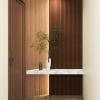 imageArt3d Slat Wood Wall Paneling for Interior and Ceiling Decoration  Pack of 4pcs  1pc EndTrim Size 108 x 57in OakBeaded Walnut