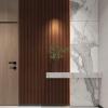 imageArt3d Slat Wood Wall Paneling for Interior and Ceiling Decoration  Pack of 4pcs  1pc EndTrim Size 108 x 57in OakBeaded Walnut