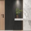 imageArt3d Slat Wood Wall Paneling for Interior and Ceiling Decoration  Pack of 4pcs  1pc EndTrim Size 108 x 57in OakBlack