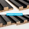 imageArt3d Slat Wood Wall Paneling for Interior and Ceiling Decoration  Pack of 4pcs  1pc EndTrim Size 108 x 57in OakBlack
