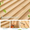 imageArt3d Slat Wood Wall Paneling for Interior and Ceiling Decoration  Pack of 4pcs  1pc EndTrim Size 108 x 57in OakNatural WoodRectangle