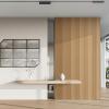 imageArt3d Slat Wood Wall Paneling for Interior and Ceiling Decoration  Pack of 4pcs  1pc EndTrim Size 108 x 57in OakNatural WoodRectangle