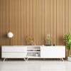 imageArt3d Slat Wood Wall Paneling for Interior and Ceiling Decoration  Pack of 4pcs  1pc EndTrim Size 108 x 57in OakNatural WoodRectangle