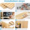 imageArt3d Slat Wood Wall Paneling for Interior and Ceiling Decoration  Pack of 4pcs  1pc EndTrim Size 108 x 57in OakNatural WoodRectangle