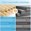 imageArt3d Slat Wood Wall Paneling for Interior and Ceiling Decoration  Pack of 4pcs  1pc EndTrim Size 108 x 57in OakNatural WoodSemiCylinder