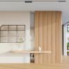 imageArt3d Slat Wood Wall Paneling for Interior and Ceiling Decoration  Pack of 4pcs  1pc EndTrim Size 108 x 57in OakNatural WoodSemiCylinder