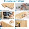imageArt3d Slat Wood Wall Paneling for Interior and Ceiling Decoration  Pack of 4pcs  1pc EndTrim Size 108 x 57in OakNatural WoodSemiCylinder