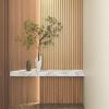 imageArt3d Slat Wood Wall Paneling for Interior and Ceiling Decoration  Pack of 4pcs  1pc EndTrim Size 108 x 57in OakOak