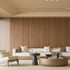 imageArt3d Slat Wood Wall Paneling for Interior and Ceiling Decoration  Pack of 4pcs  1pc EndTrim Size 108 x 57in OakOak