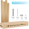 imageArt3d Slat Wood Wall Paneling for Interior and Ceiling Decoration  Pack of 4pcs  1pc EndTrim Size 108 x 57in OakOak