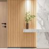 imageArt3d Slat Wood Wall Paneling for Interior and Ceiling Decoration  Pack of 4pcs  1pc EndTrim Size 108 x 57in OakOak