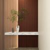 imageArt3d Slat Wood Wall Paneling for Interior and Ceiling Decoration  Pack of 4pcs  1pc EndTrim Size 108 x 57in OakWalnut