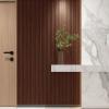 imageArt3d Slat Wood Wall Paneling for Interior and Ceiling Decoration  Pack of 4pcs  1pc EndTrim Size 108 x 57in OakWalnut
